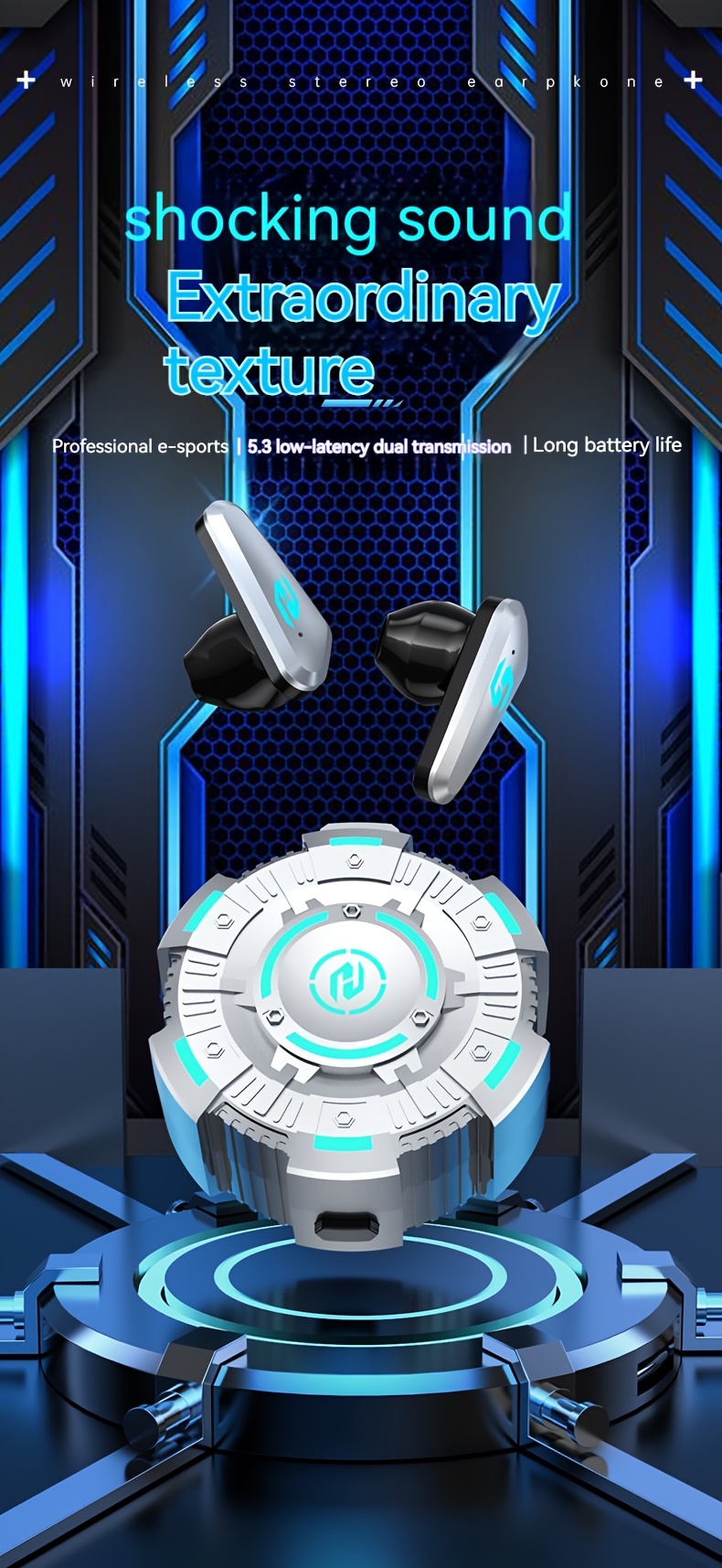 new in ear gaming headset earbuds comfortable bass hd calling for iphone for android details 0