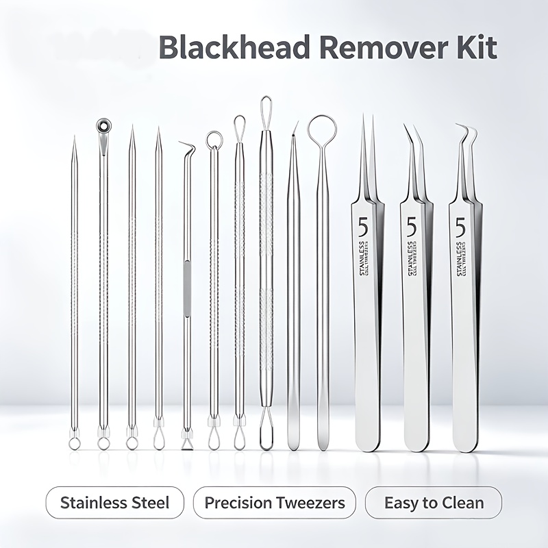 10pcs Comedone Extractor Tool Set with Portable Storage Case