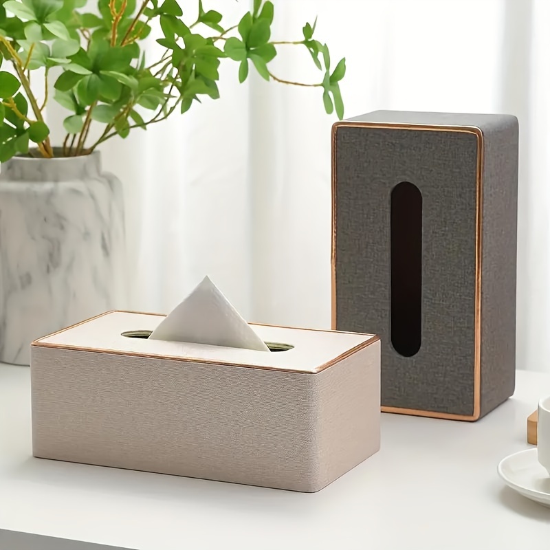 luxury   leather tissue box household daily use desktop tissue storage box paper towel storage box suitable for bedroom living room and car kitchen home decoration bathroom accessories Product details 0