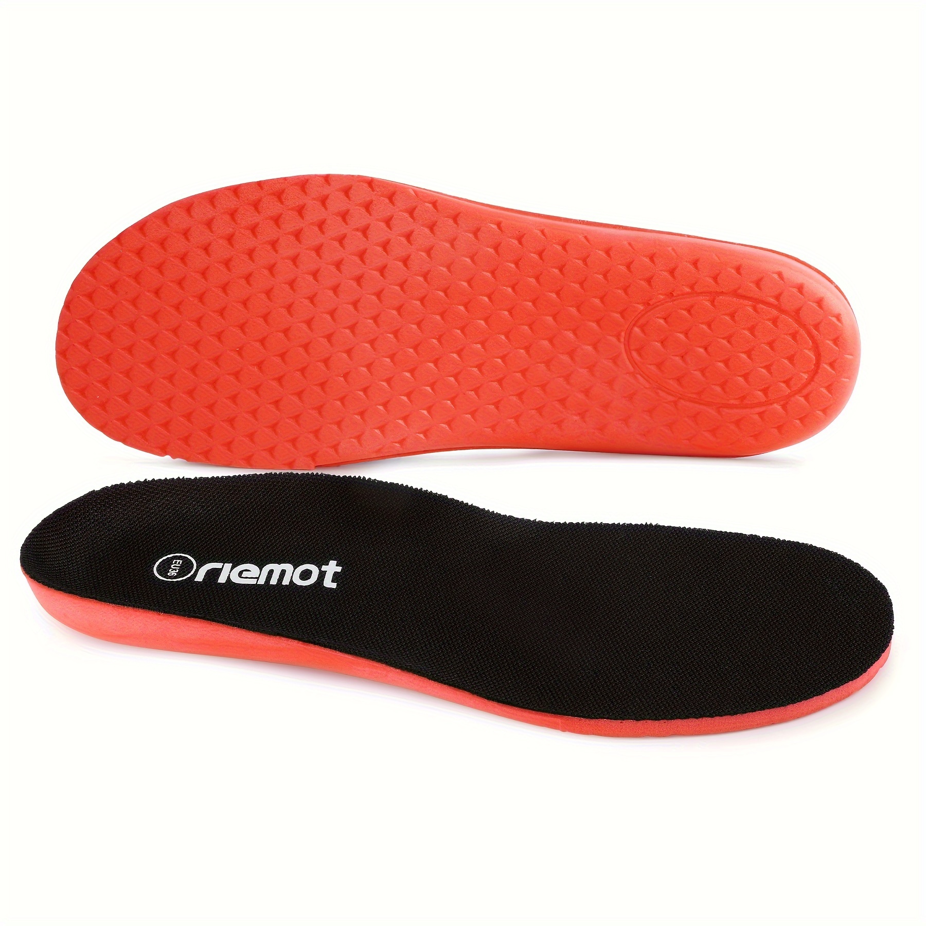 

2 Pairs Riemot Arch Support Insoles For Men All-day Sport Shoe Inserts Replacement Cushioning Shock Absorbing Foam Insoles For Running Shoes Sneakers Work Boots Black