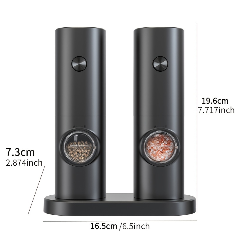 1 2pcs set electric pepper sea salt grinder cooks tool