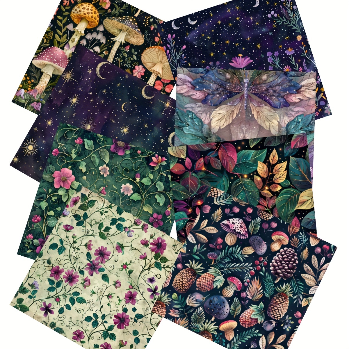 item picture   forest     paper pack 24 sheets diy stationery vintage journal planner cardstock decorative mushroom   floral background patterns for crafting 6x6 inches
