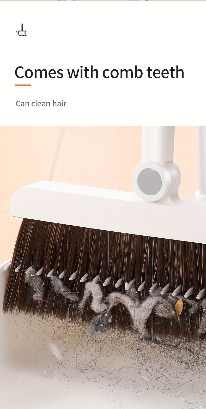 Balayette Et Pelle De Nettoyage En Caoutchouc - Pour Poils, Poussière, Saleté - Kit Gris Et Bleu - 8