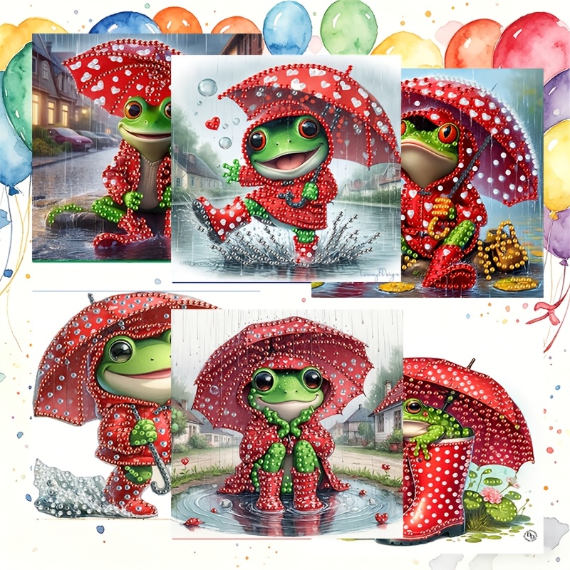 TEMU 6pcs Unique New Diamond Painting Greeting Card Set, Series Pattern Blessing Cards, Birthday Holiday Greeting Cards Adult Handmade Craft Party