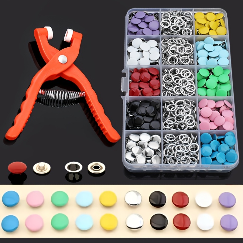 202pcs vibrant snap button kit with pliers durable metal sewing supplies in assorted colors for diy crafts apparel hats bags   beginners professionals