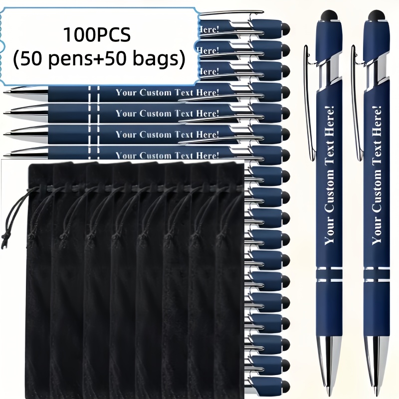 Custom Logo Metal Ballpoint Pens Set with Black Ink