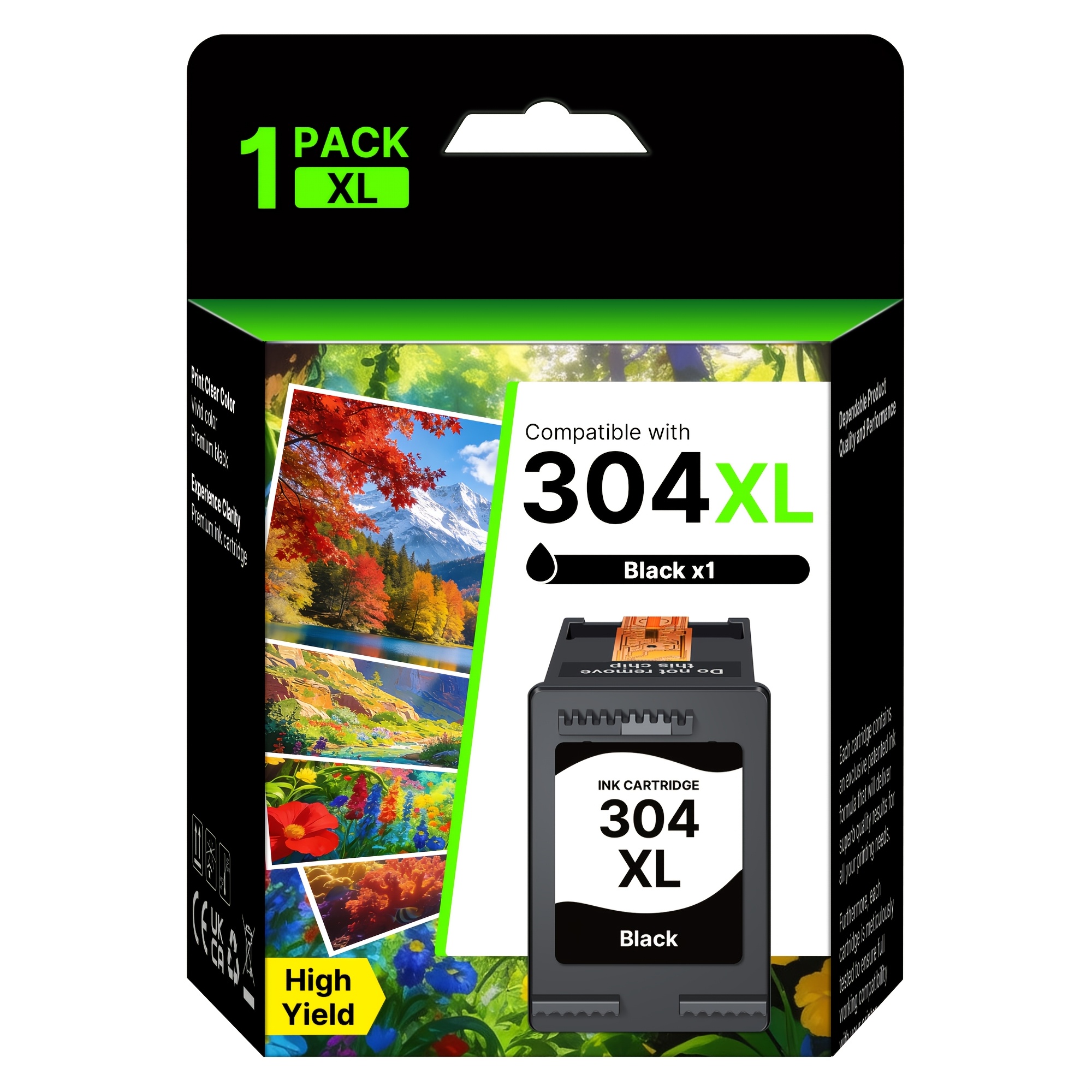 Image of 304xl Ink Cartridge Replacement For 304xl Black For 5030 5010 5020 5032 5000 3760 3762 2600 2630 3700 3720 3750