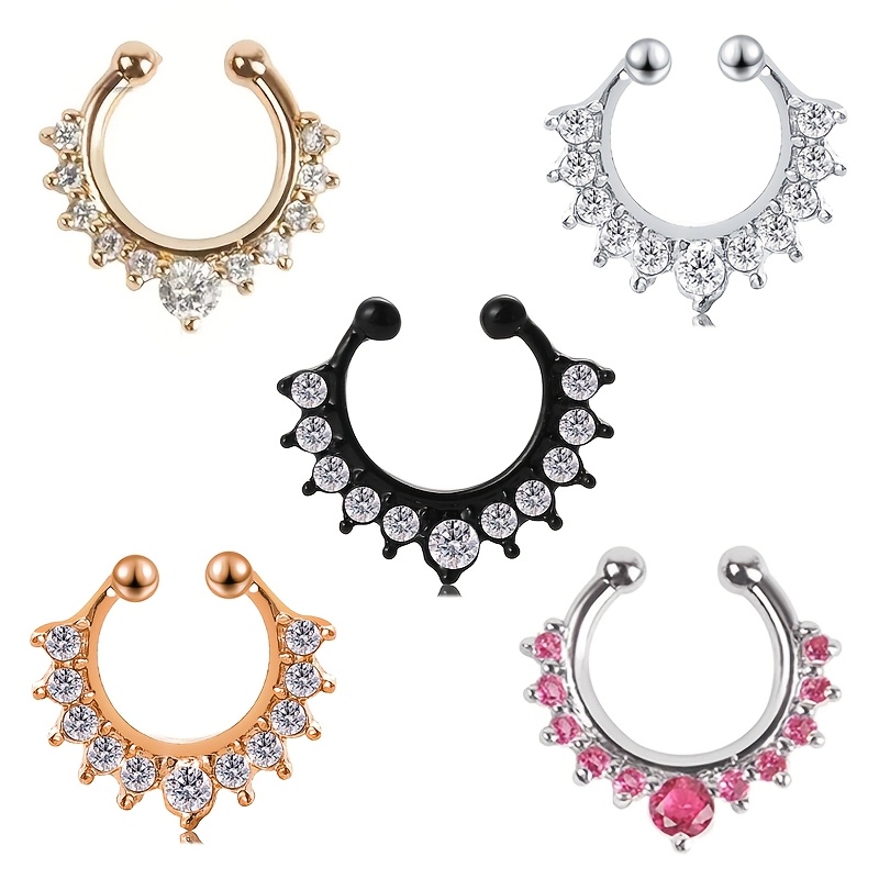 TEMU 5pcs Séparateur de Nez de C pour Sabots, Anneau de Nez , Clip d'Ornement de Nez Perçage