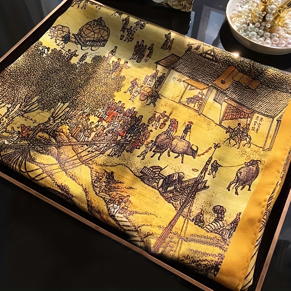 Image of Spring Autumn Pictorial Scarf Shawl Ancient Direct