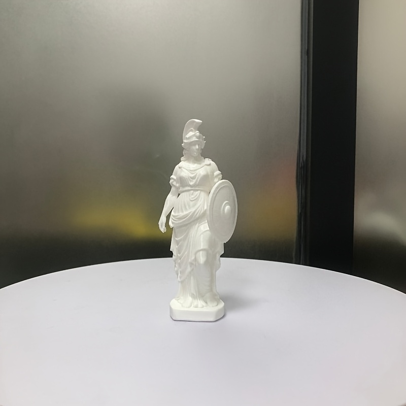 TEMU Statue d', Déesse de la Sagesse - Décoration de Mythologie Grecque avec de et d'Égide, Figurine en Plastique Adaptée pour Bureau, Présentoir de