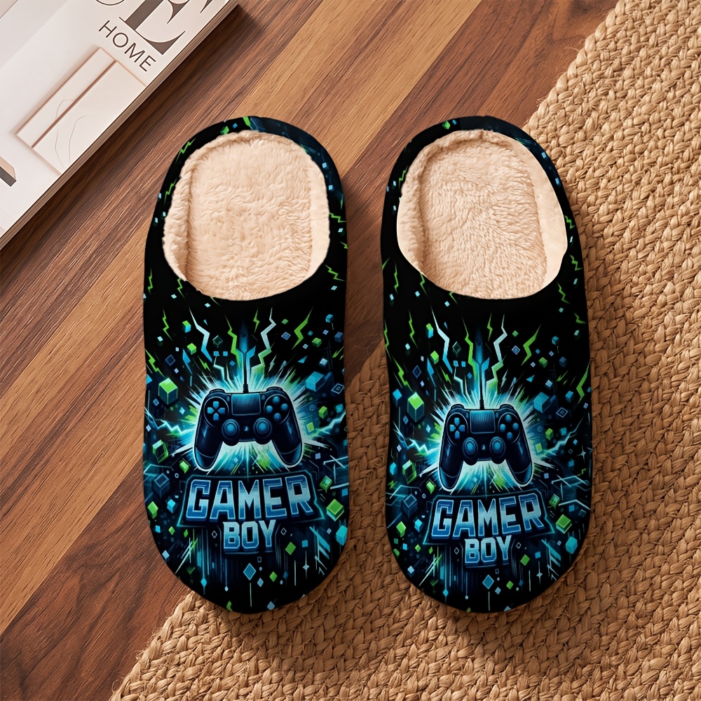TEMU Men's Extra Wide Fit Autumn/winter Home Slippers With Quiet , Plush-lined Thickened Warm And Comfortable Indoor/bedroom Slippers, Slippers With