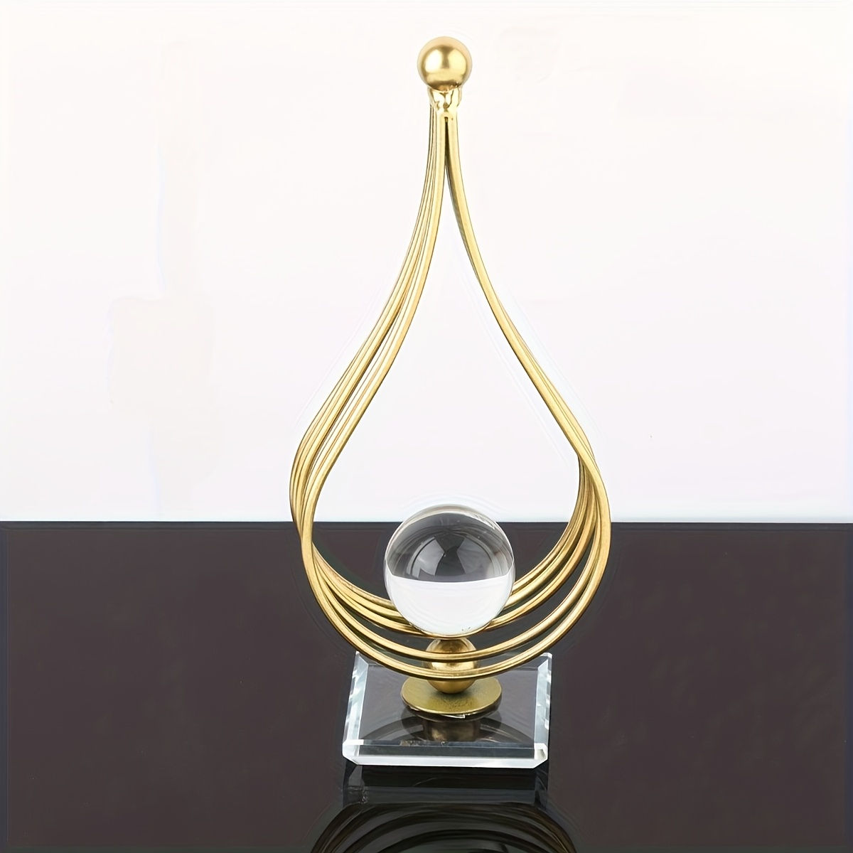 European Iron Crystal Ball Home Decor Ornament For Living Room And Study Desktop Craft