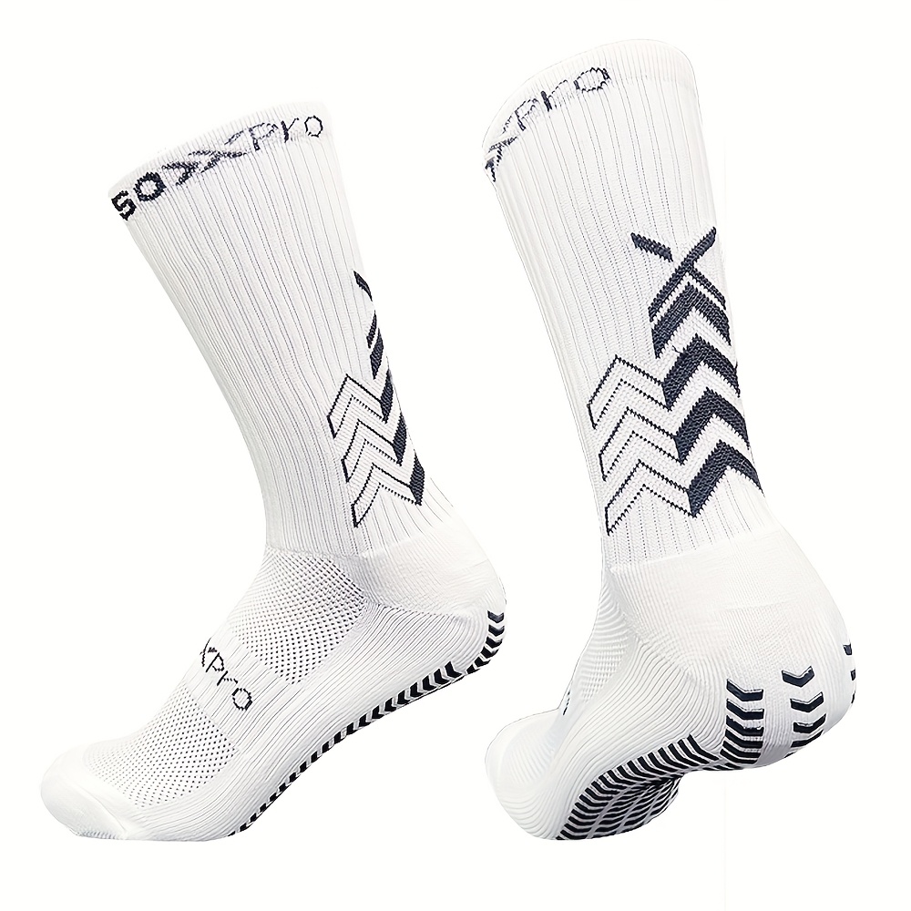 TEMU 1 Pair Men's And Women's New Mid Tube Football Socks For Sports Training Competition Non Slip Breathable For Sports Socks Shock-absorbing