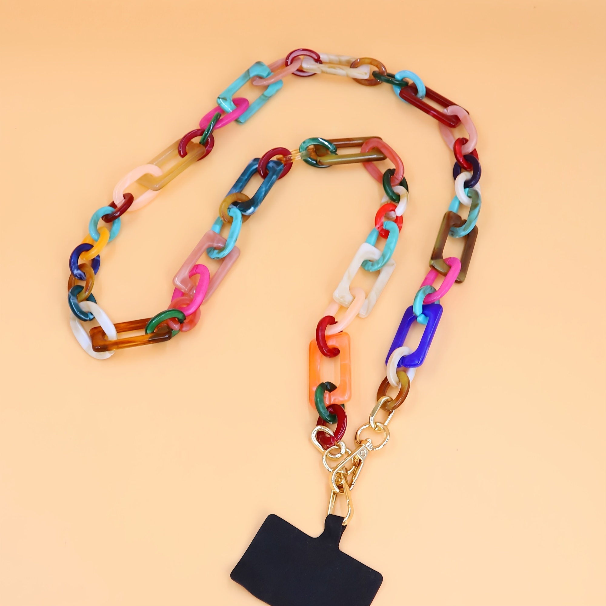 E-shop Multifunktionale Acryl Kette Lange Kette Handy Lanyard Halsband Körper Tasche Handy Armband Telefon Lanyard Körper Tasche Ersatz Kette