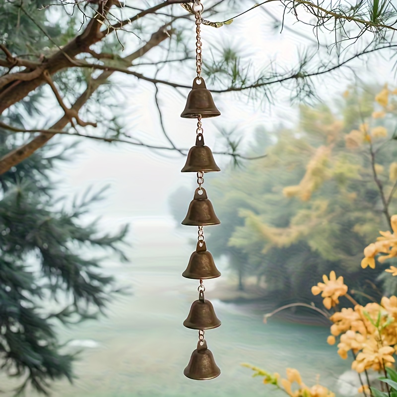 E-shop Metall Weihnachtsglocken Retro Wandbehang Windspiele Outdoor Garten Anhänger Weihnachtsdeko