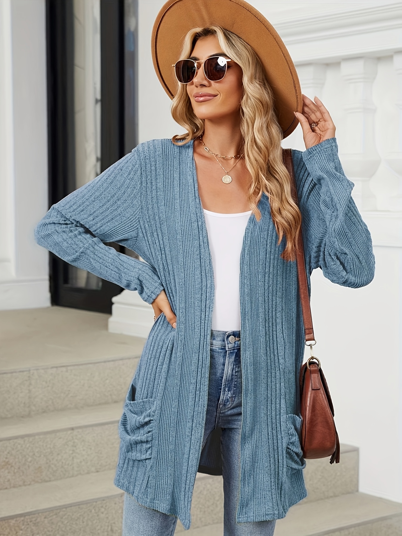 zd110153 cárdigan elegante mujer suéter larga elástico Temu Spain