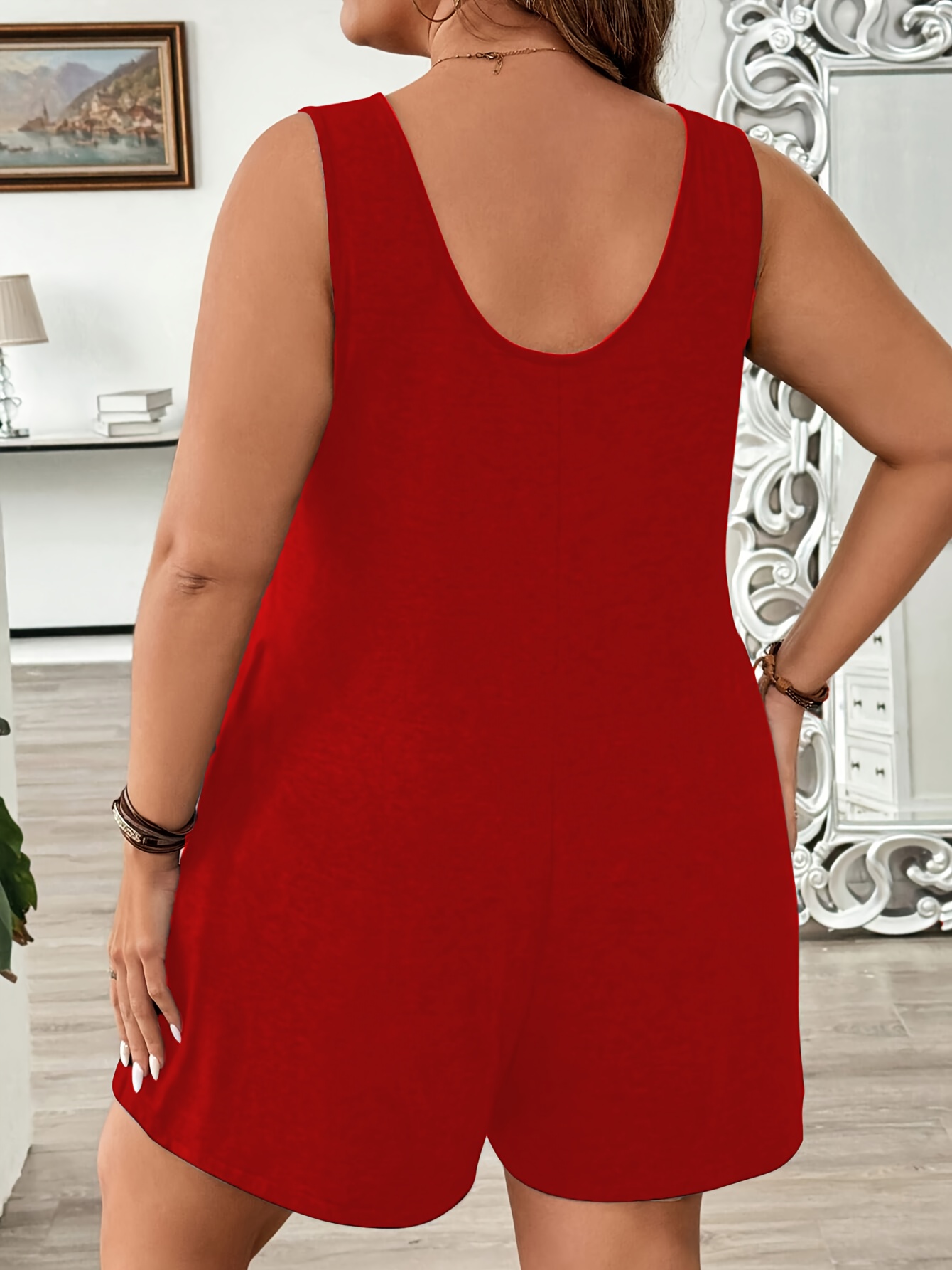 Women's Plus Size Solid Color Casual Jumpsuit Pants for Comfortable and Cool Casual Attire