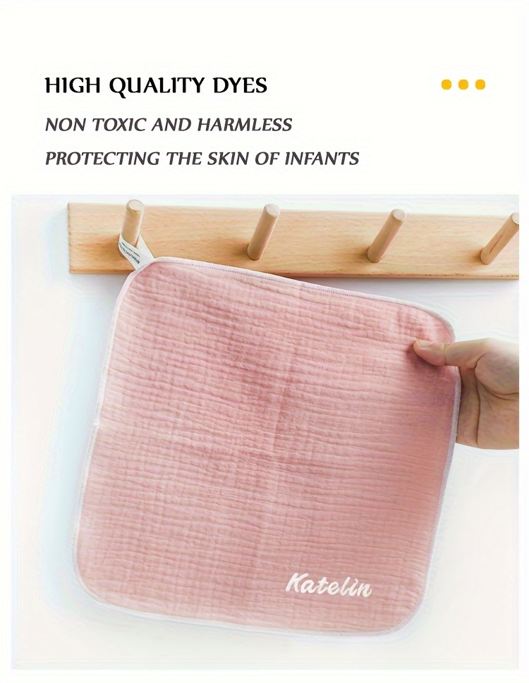 customized products customized names baby bibs newborn cotton small square towels baby face wash towels childrens products gauze   towels burp towels bibs details 5