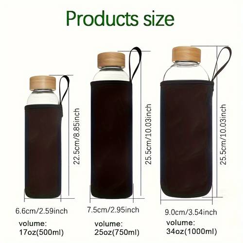 1pc glass sports water bottle cover glass bottle high temperature resistant and easy to carry glass creative portable water bottle outdoor water bottle leakproof water bottle suitable for home office drinks