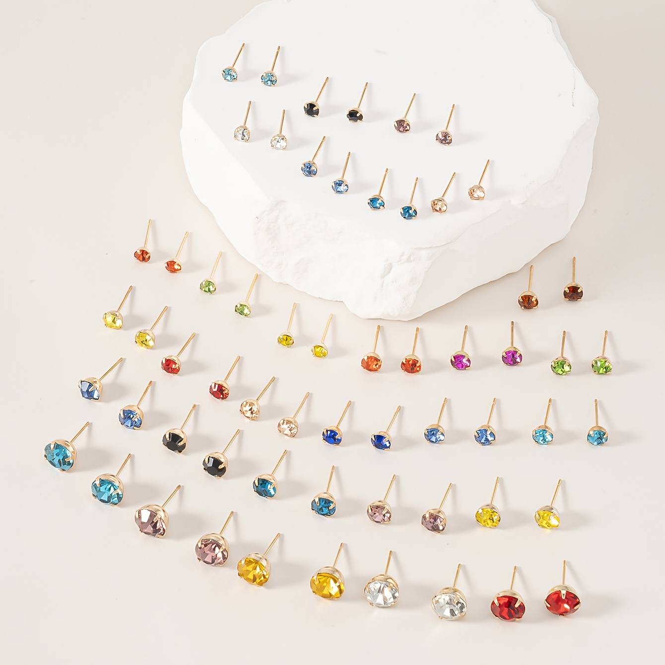 Women's 30 Pairs Fashionable Multi-colored Earrings Set