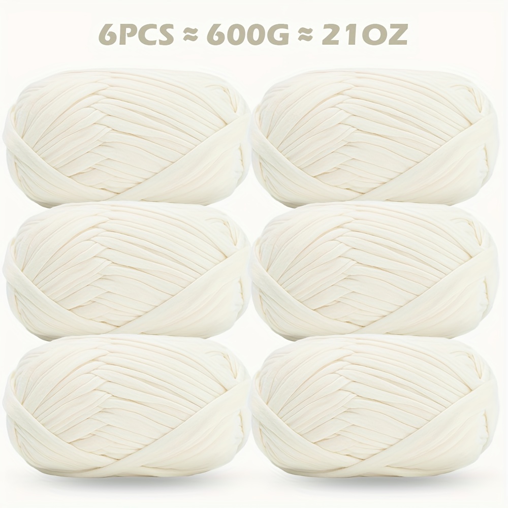 E-shop 6 Stück 600g Stoffgarn, Dickes Strick- Häkelgarn für DIY Kissen, Decken, , Matten Wohnaccessoires