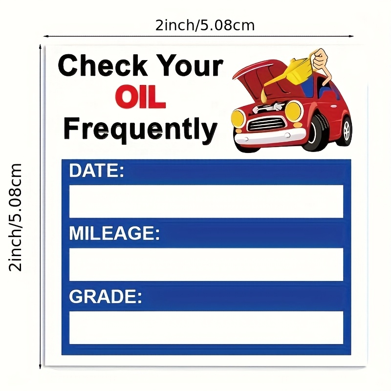 Image of 150pcs/roll-2*2in/5.08*5.08cm-removable Waterproof Oil Change Reminder Stickers, Transparent Maintenance Labels, Suitable For Windshield, Oil-proof And Handwritten