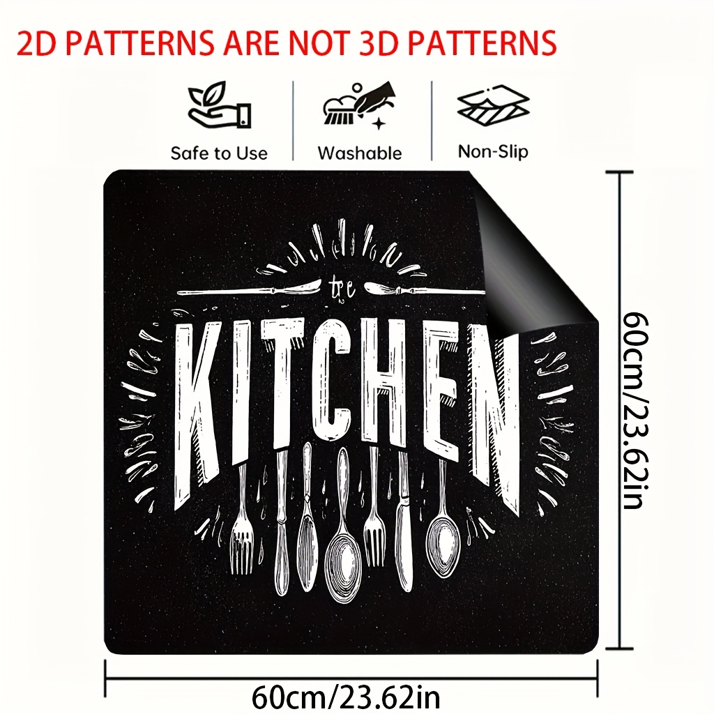 TEMU 1pc, Tapis Décoratif Imprimé Plat pour le Haut d'une Cuisinière, avec un Motif Textile de Cuisine Adapté aux Machines à Café, aux Machines à