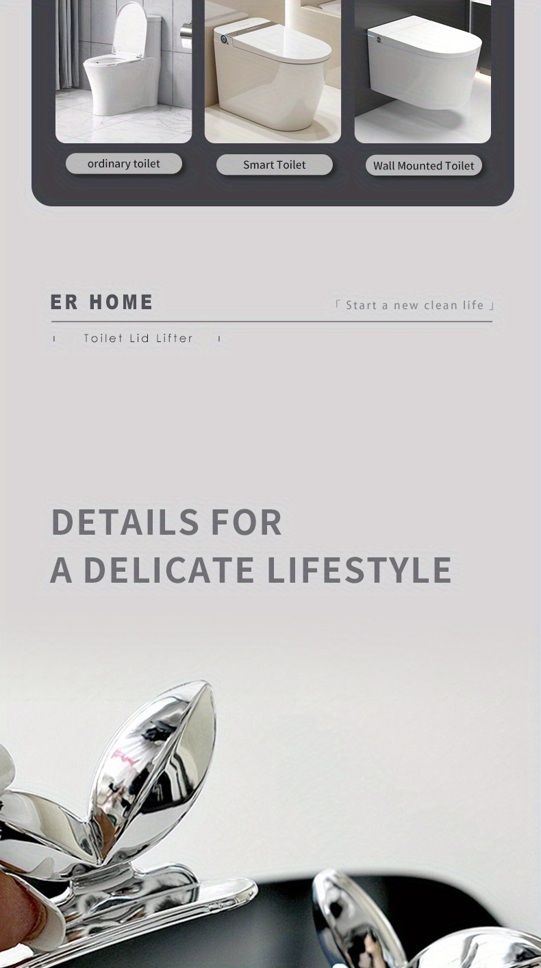 Toilet Lid Puller - No-Contact Hands-Free Toilet Cleaning Tool with Ergonomic Handle, Durable Plastic Bathroom Accessory for Easy Cleaning & Discreet Design, Toilet Accessories, Sleek Design, Smooth Finish