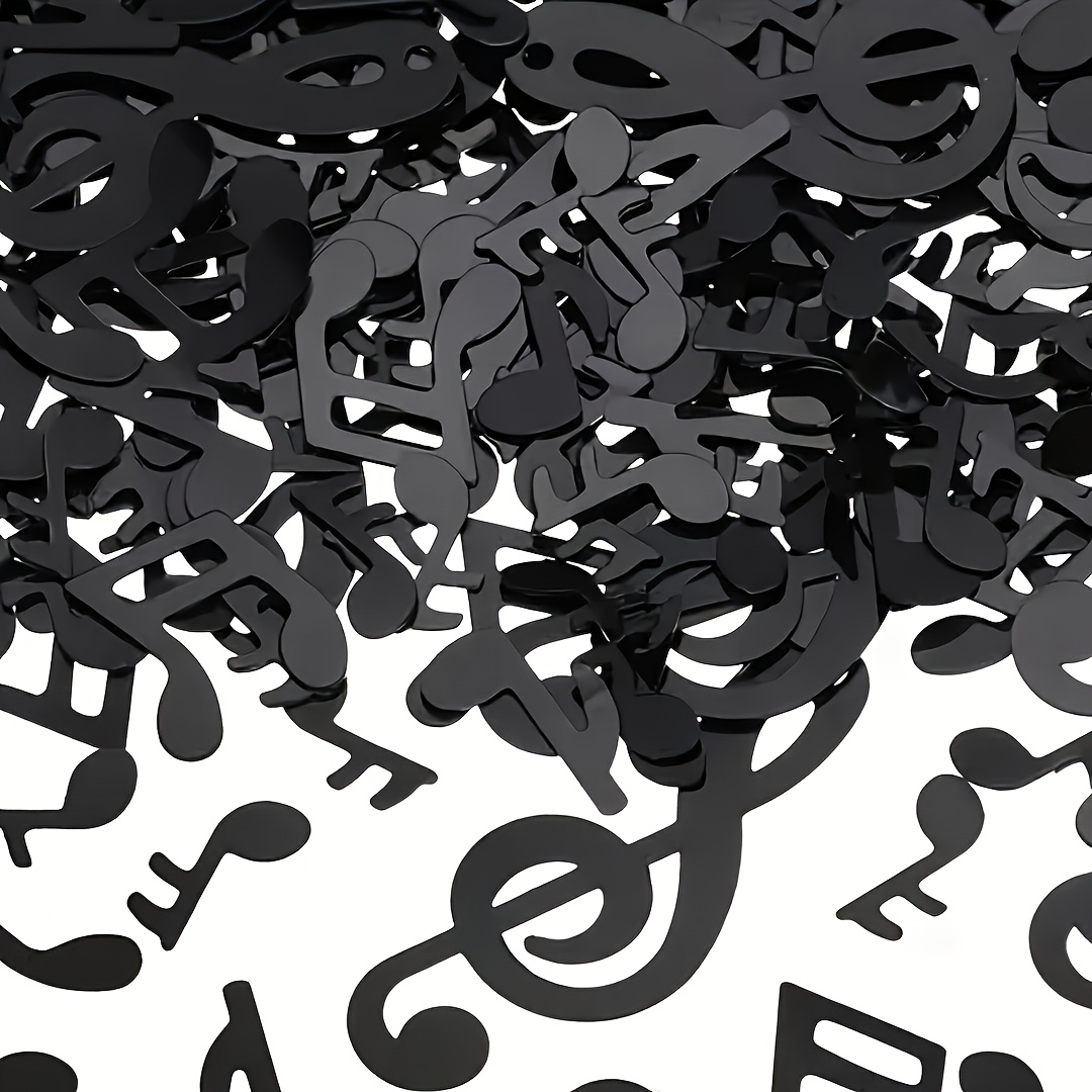 Image of A Pack Of 1000 Black Musical Note Confetti, Perfect For Birthday Party Decorations, Music Festival Events, Graduation Season Decor, And Anniversary Celebrations