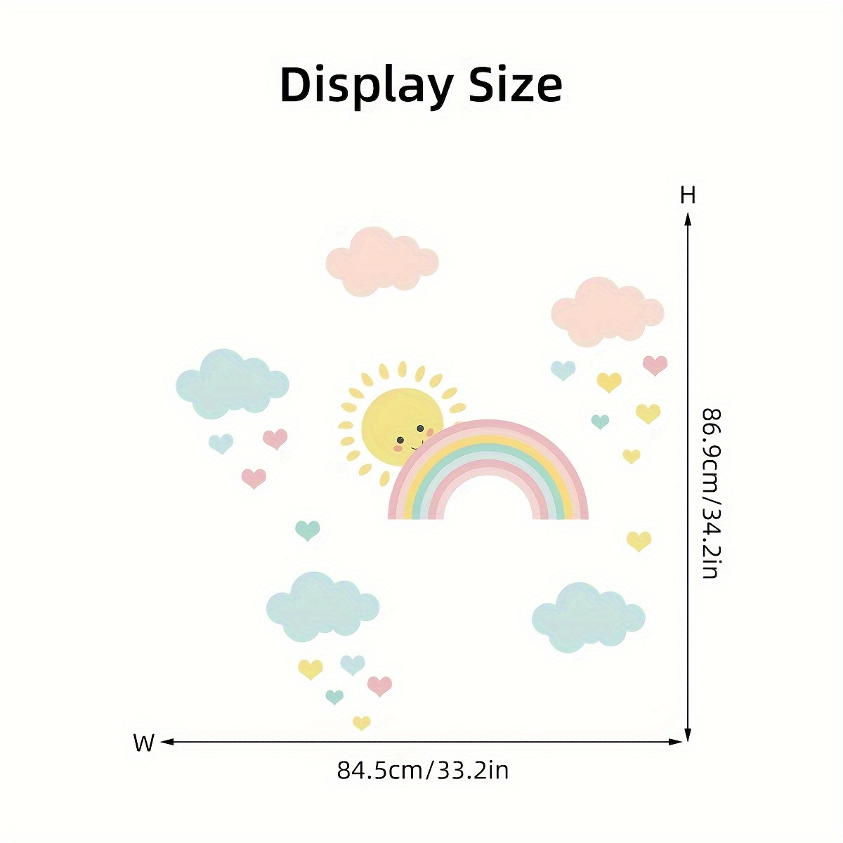 Watercolor Cute Sun Pattern Pink Theme Wall Sticker Removable For Bedroom Living Room Hallway Bedside Decoration Wall Decal