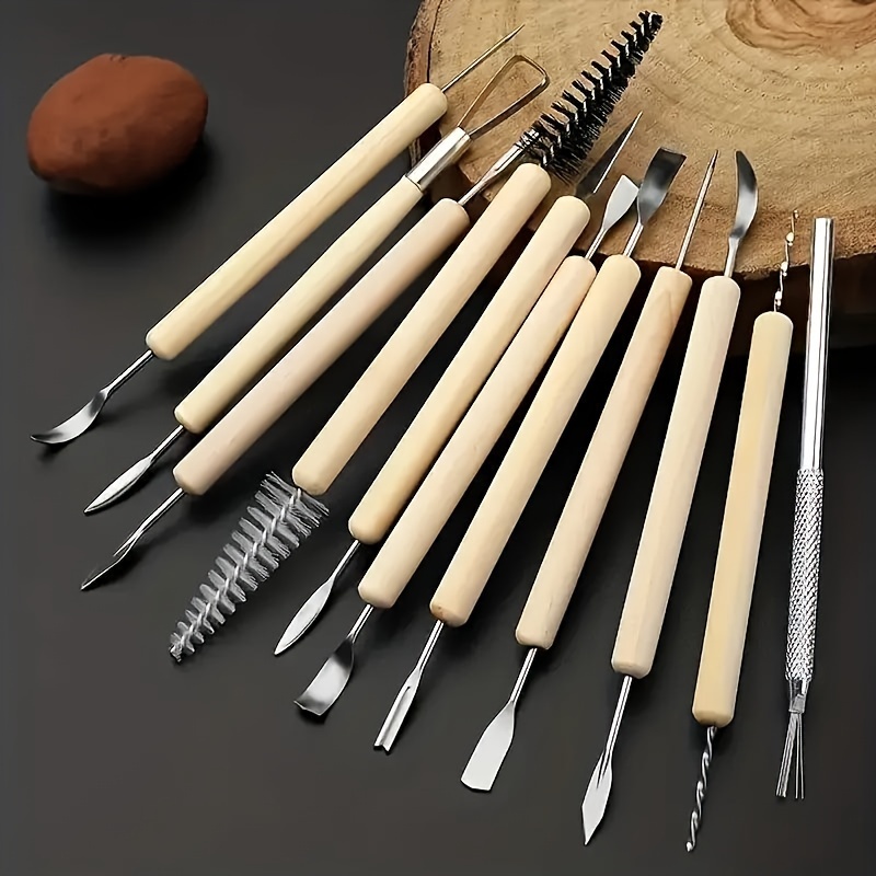 

Cross-border 11 Pottery Tools Diy Clay Carving Clay Sculpture Tool Set Polymer Clay Tools