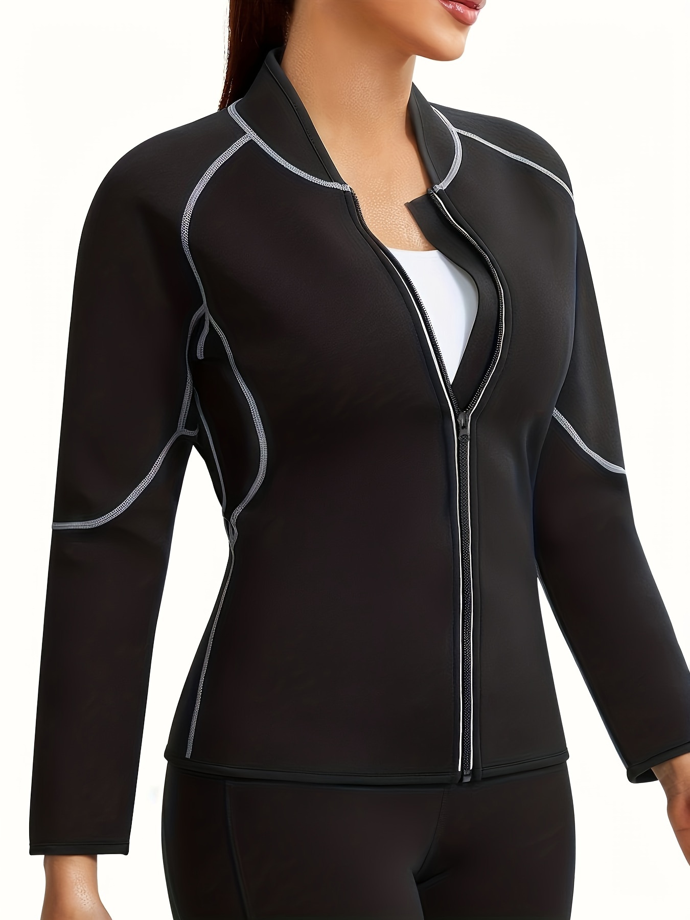 Long Sleeve Hooded Jacket, Breathable Sheer Mesh Running Workout Sports  Top, Women's Tops