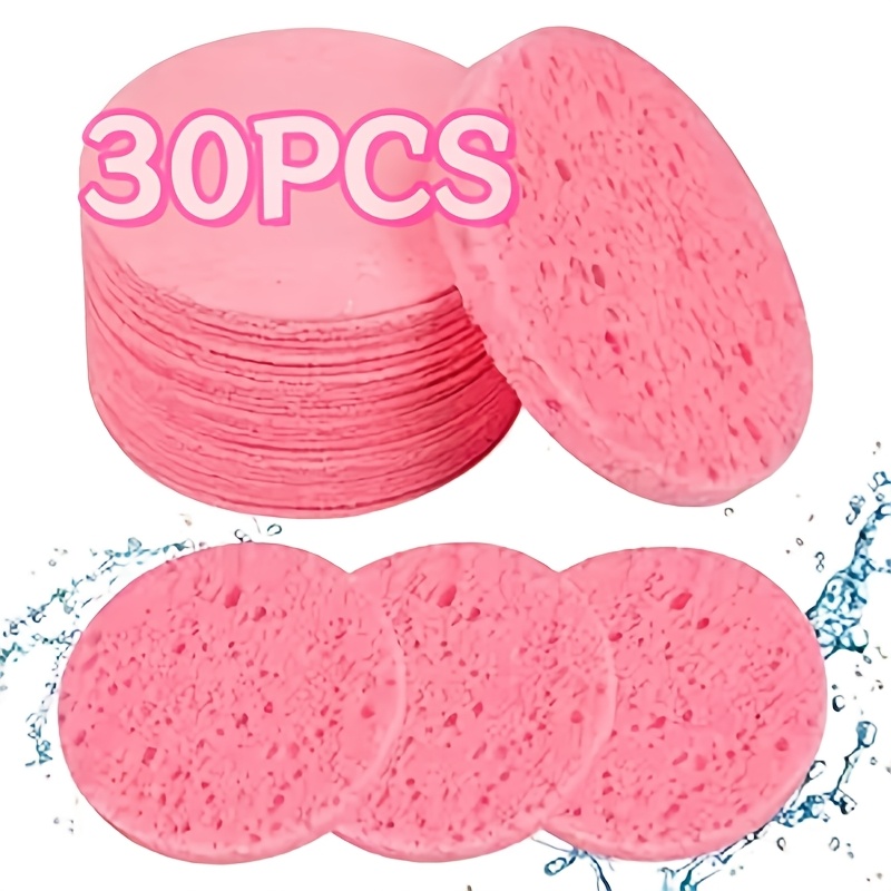 30pcs Compressed Facial Cleansing Sponges for Makeup Removal