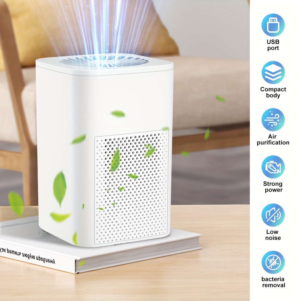 TEMU Air Purifiers For Bedroom, H13 Hepa For Home Large Room 60 , Air Purifiers With 360°air Intake, White, Big For Bedroom, For Pets, For Home Large