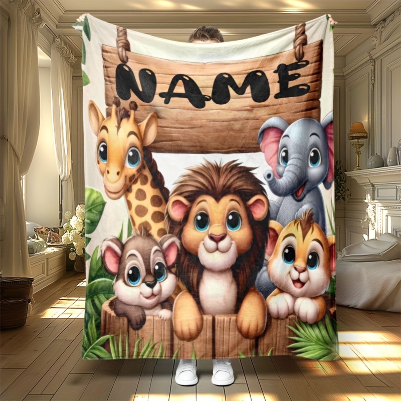 

Personalized Zoo Blanket - Hypoallergenic , , , And - All- For , , And Nap