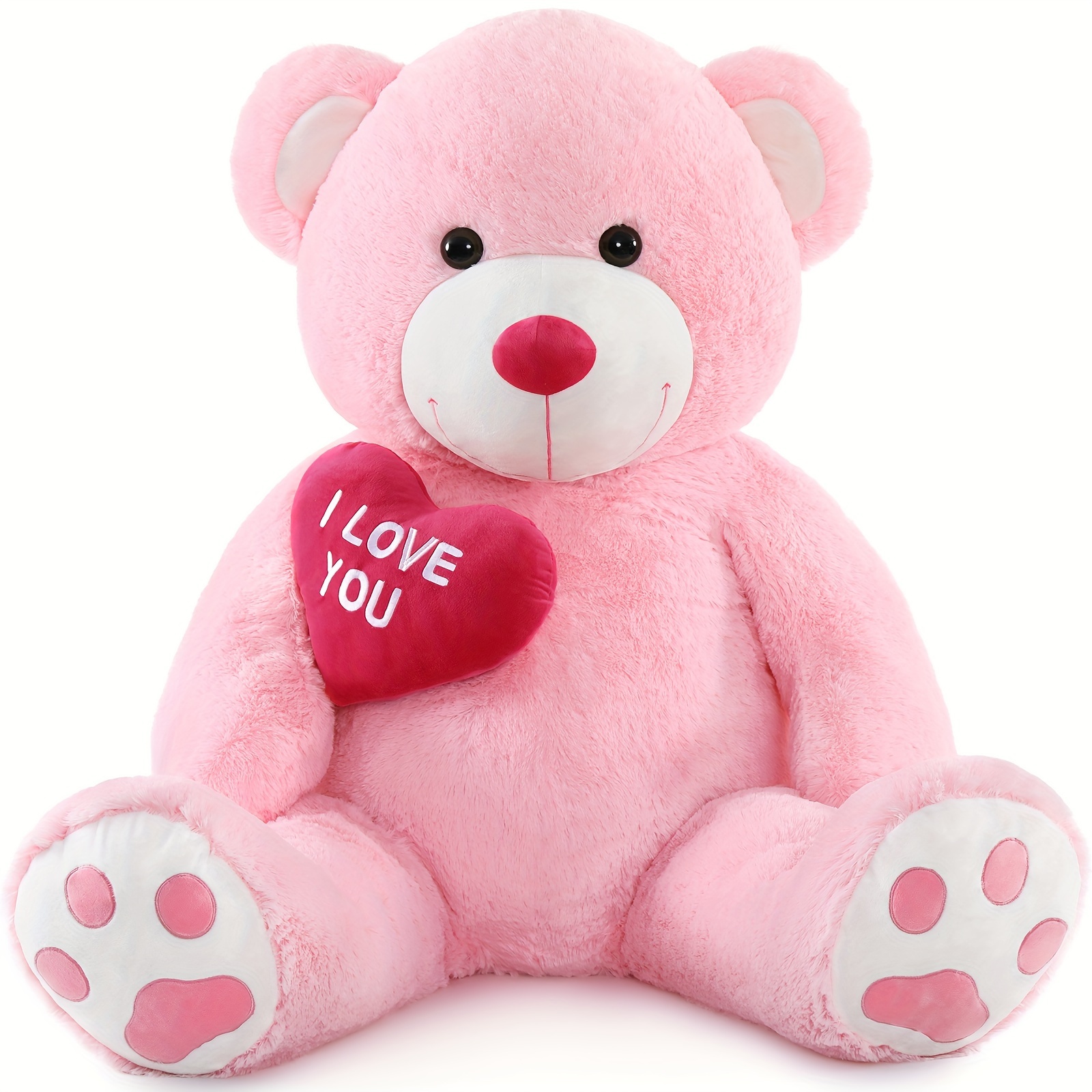 

Maogolan Teddy Bear 5ft- I Love You Red Heart Big Bear Stuffed Animal - Jumbo Valentines Teddy Bear For Girlfriend, Boyfriend, Wife, Lover - Anniversary, Birthday