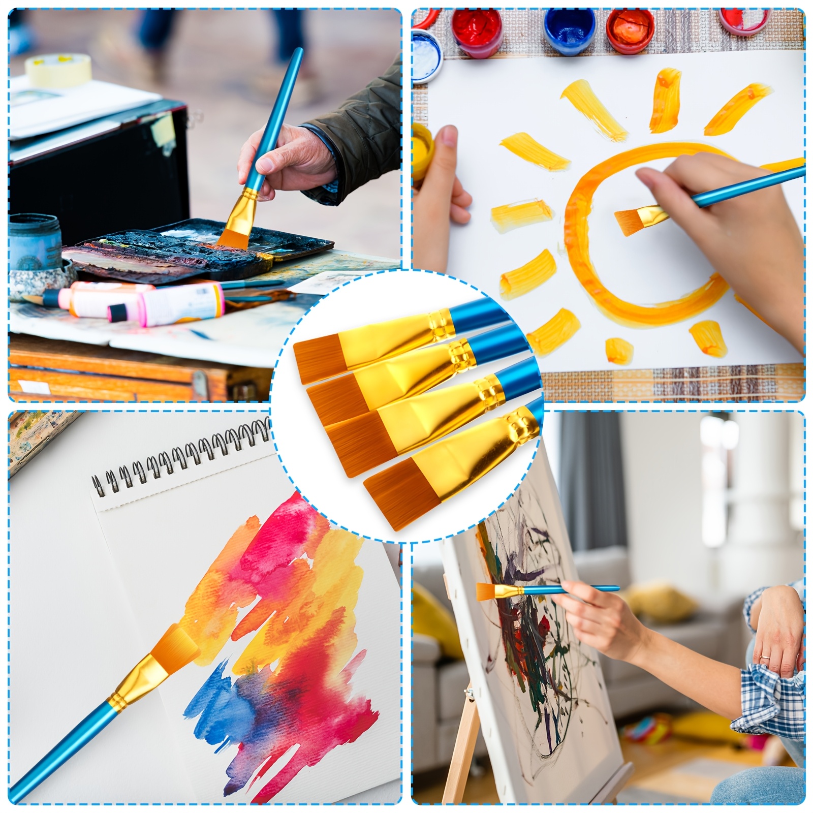 1 Set/6 Pcs Artists Brushes Nylon Acrylic Oil Paint Brushes For Artist Supplies Watercolor Set Painting Supplies - 21