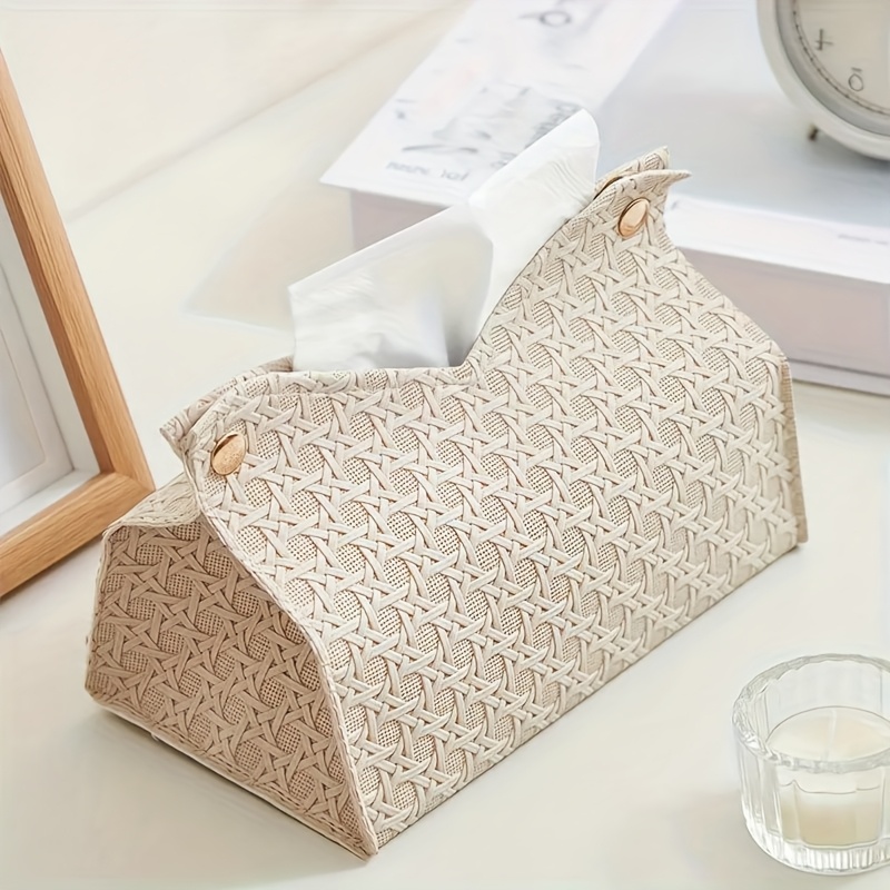 white woven fabric tissue box cover aesthetic tissue storage box for home and office decor simple and   decorative material fashionable facial stand suitable for living room or coffee table stylish storage box decorative box cover woven texture tissue box cover tissue box holder square tissue box holder travel accessorie organizer and storage packing cube for suitcase compression packing cube luggage organizer travel accessory koffer organizer travel Product details 0