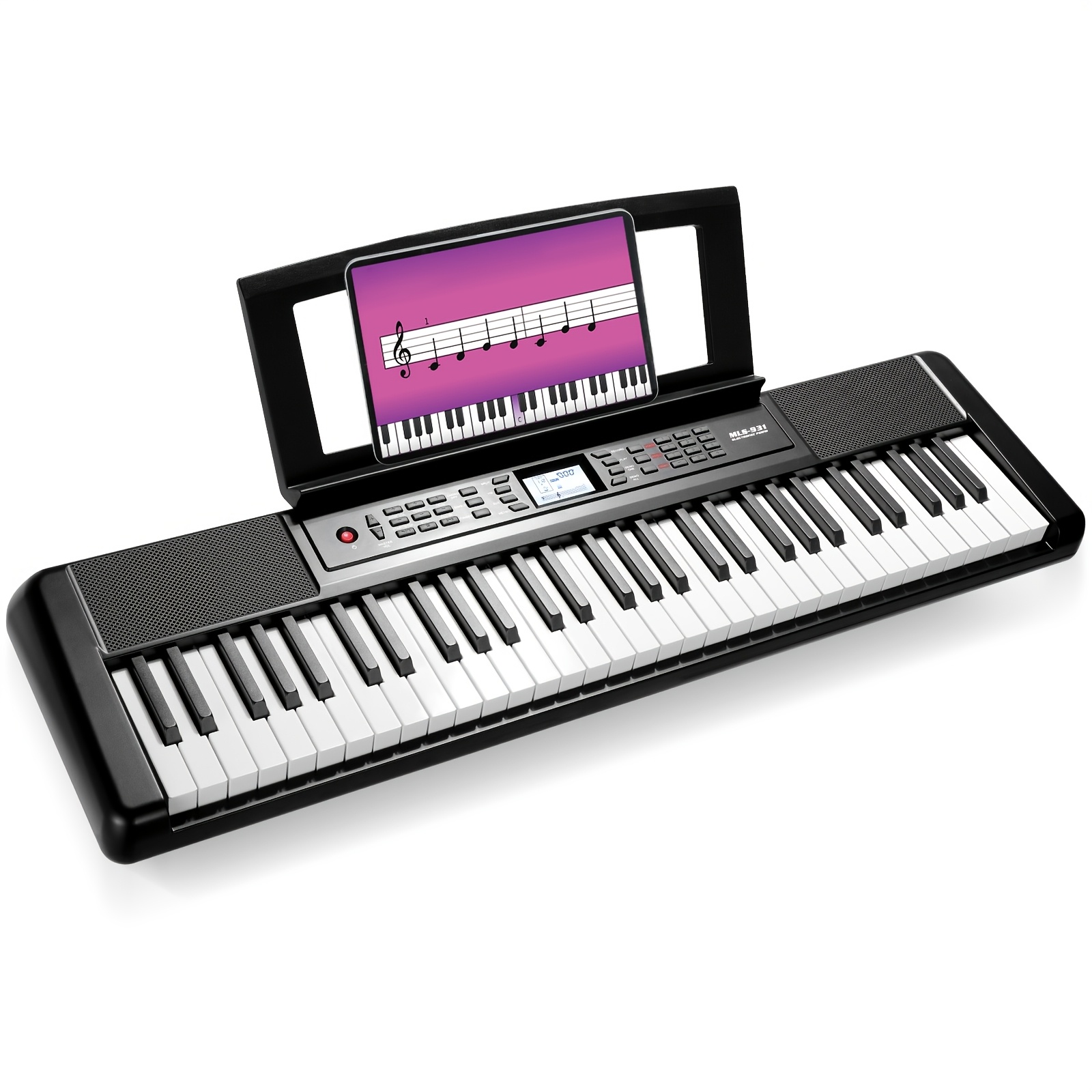 Image of Portable Electronic Piano With 61 Keys, Designed For Beginners, Featuring 300 Tones, Built-in Speakers, An Lcd Display, Usb-midi , A Music Stand, And A Headphone Jack, High- (microphone Not Included)