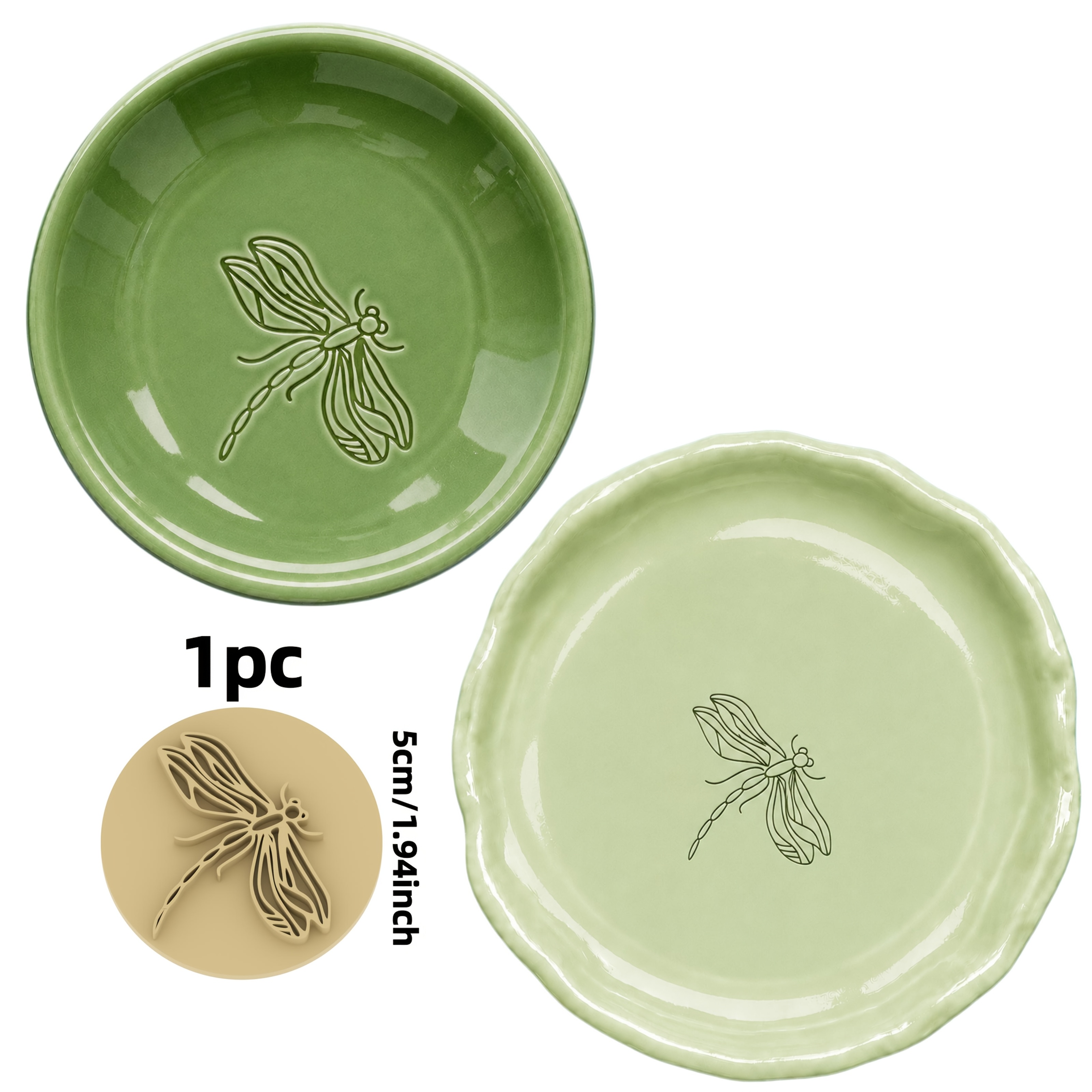 TEMU 1pc Dragonfly Texture Embossed Polymer Clay Texture Stamp - Dragonfly Texture Embossing Tool, Suitable For Independence Day, Halloween, Labor