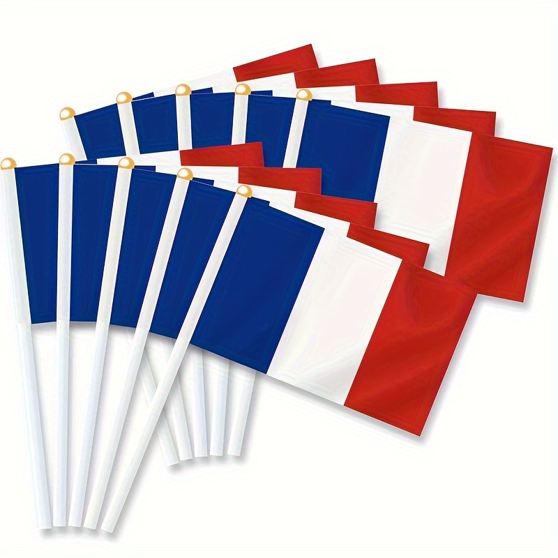 

20pcs, French Hand-held Flag, Small French Flag For Holding, Suitable For Sports And Sports, , Day, Party Flag, Home Decoration