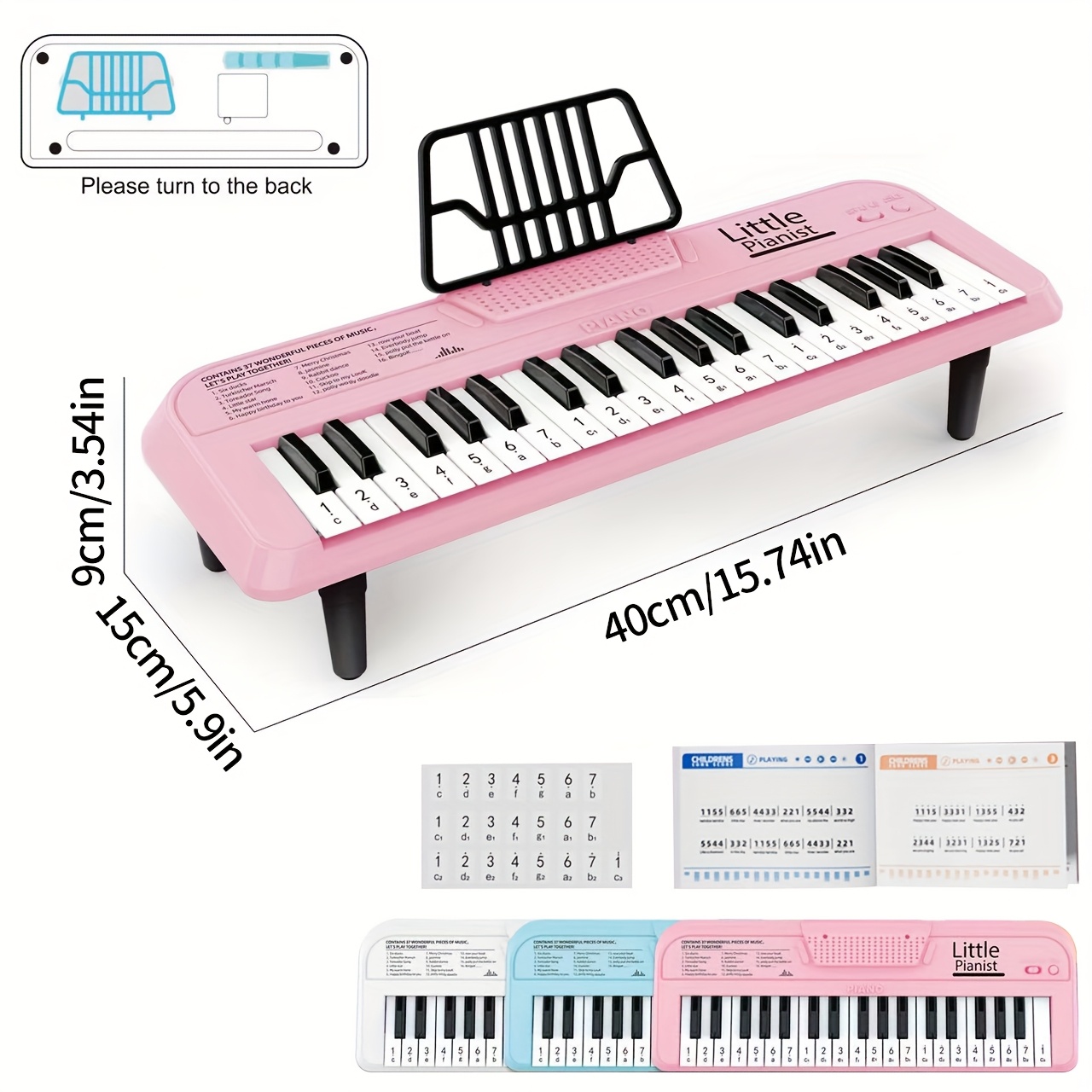 Teclado Piano Infantil De Juguete En Color Rosa: Ideal Para Iniciar A Los Niños En La Música, Regalo Divertido Para Pequeños Músicos