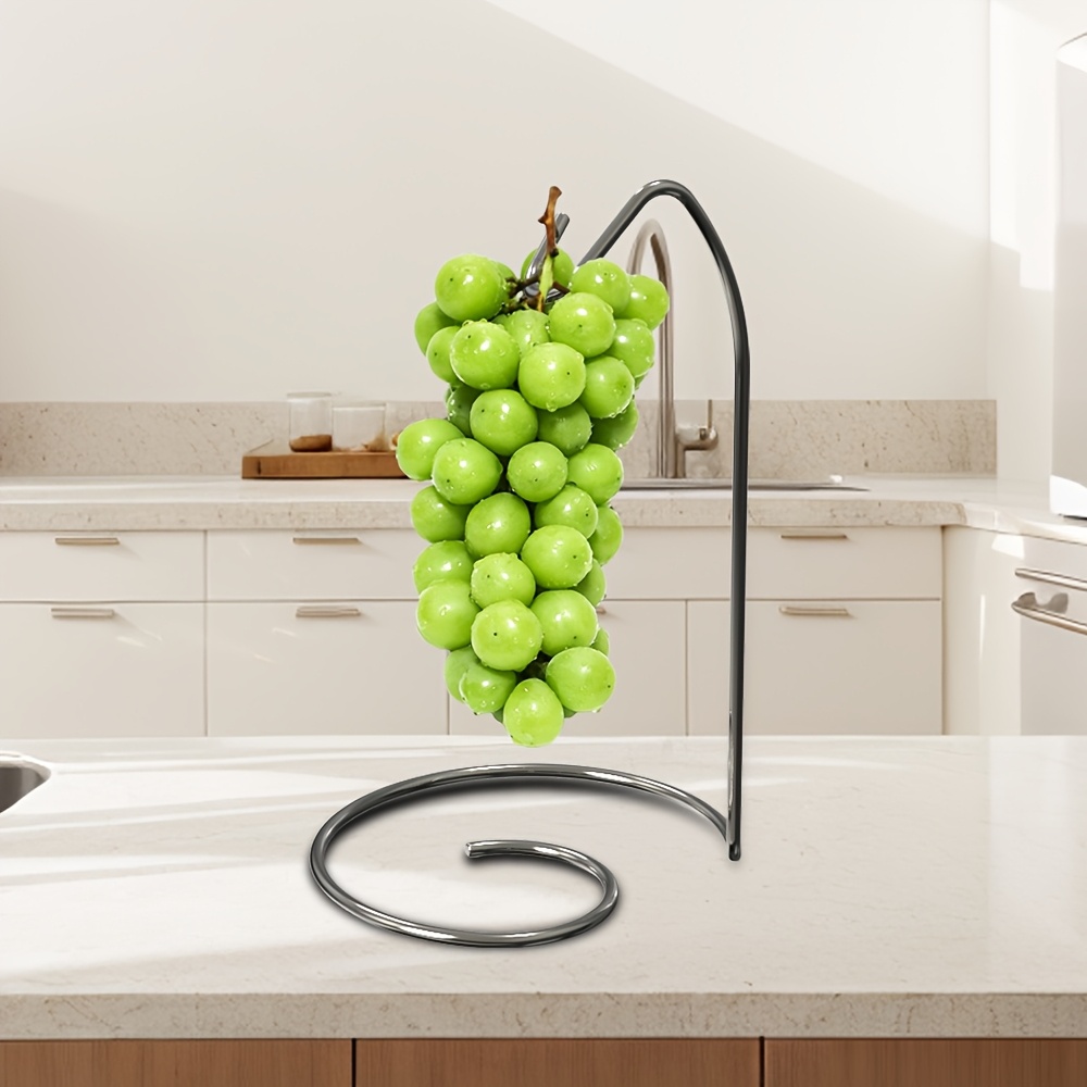 

[1pc Banana Holder Rack] 1pc Freshbanana Iron Banana Holder, Kitchen Fruit Rack With Hook, Cabinet Banana Hanger For , For Home Use