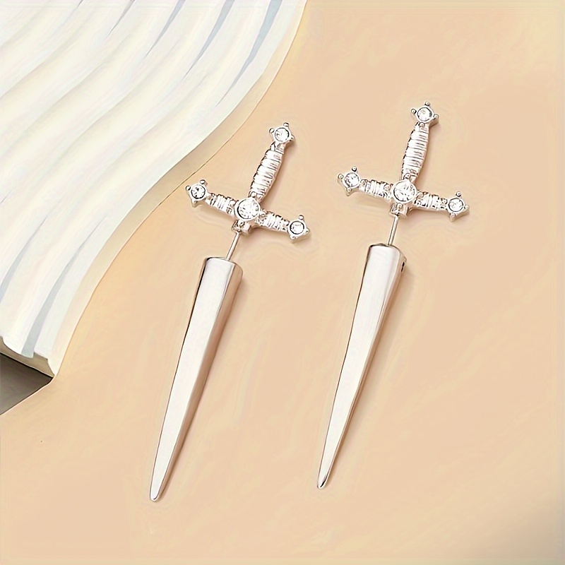 Gothic Style Long Drop Earrings for Women, Zinc Alloy with Iron Ear Needle