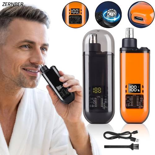 usb rechargeable mens nose and ear hair trimmer portable electric nose hair clipper lithium battery mini fast charging via computer and car usb ports