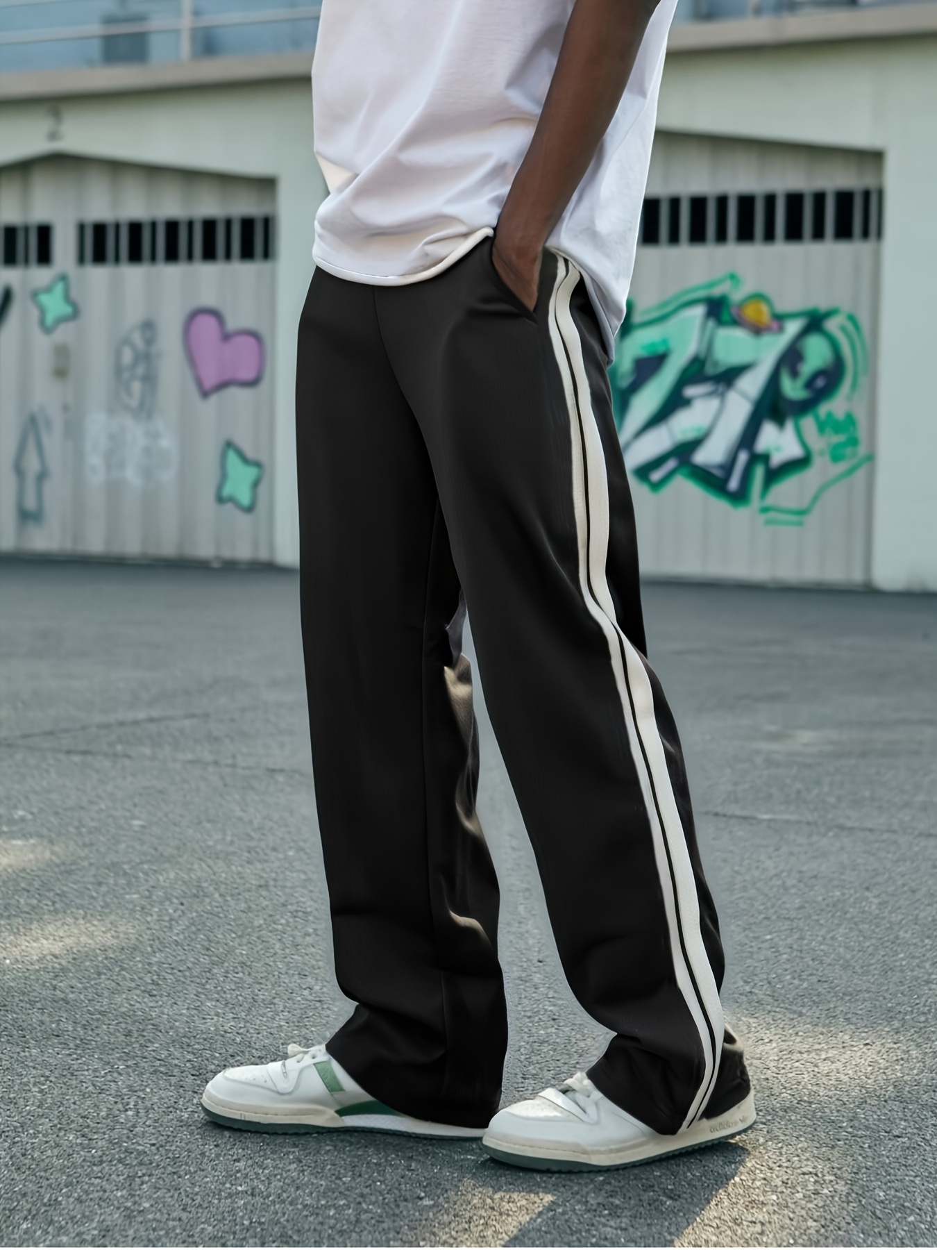 Side Stripe Pants Mens Joggers With White Stripe Side Stripe Mens