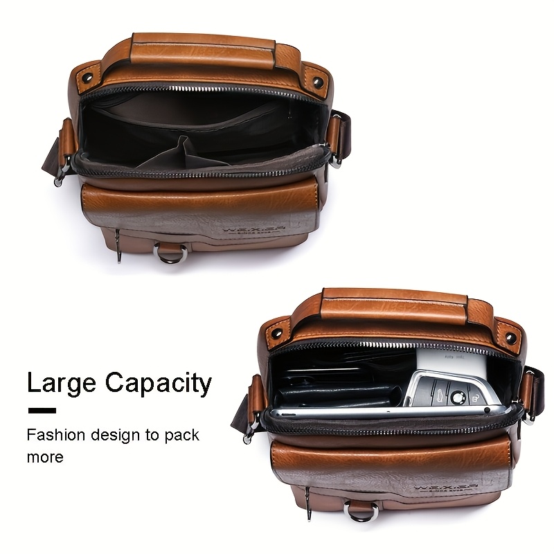 2025 new mens genuine leather crossbody bag shoulder bag vintage handbag business bag   in   Product details 1