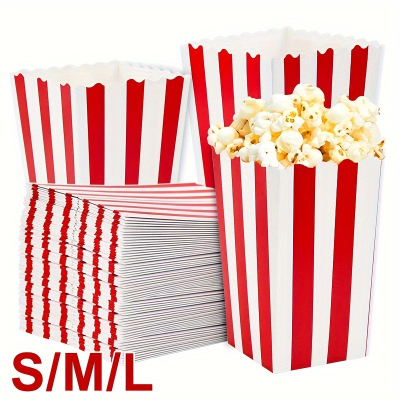 

And White Striped Popcorn Boxes (pack Of 5) - Paper Snack Containers For Weddings, Bridal Showers, Birthdays, Anniversaries, Christmas, Easter, Thanksgiving, New Year, And All Celebrations