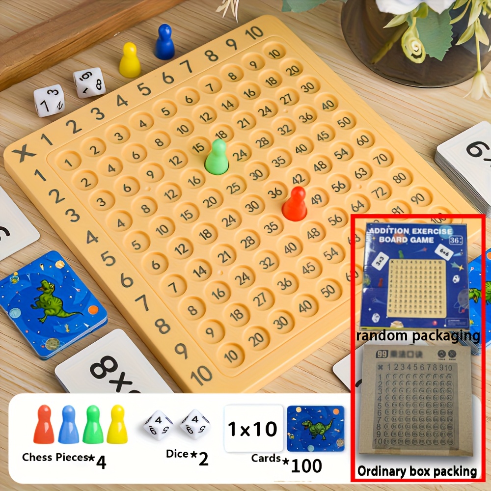 Plastic Math Multiplication Board Game, Classroom Educational Math Game, Christmas Gift/random Multi-styles/random Pattern On Box/random Color On Box/