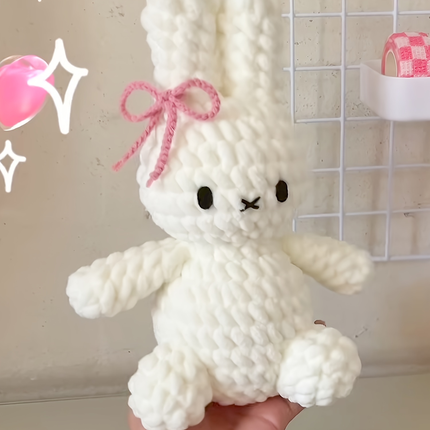 

1pc Vioiv Crochet Rabbit Kit For Beginners - Diy Amigurumi Set English Instructions, Tutorial, All- , For Gifting -